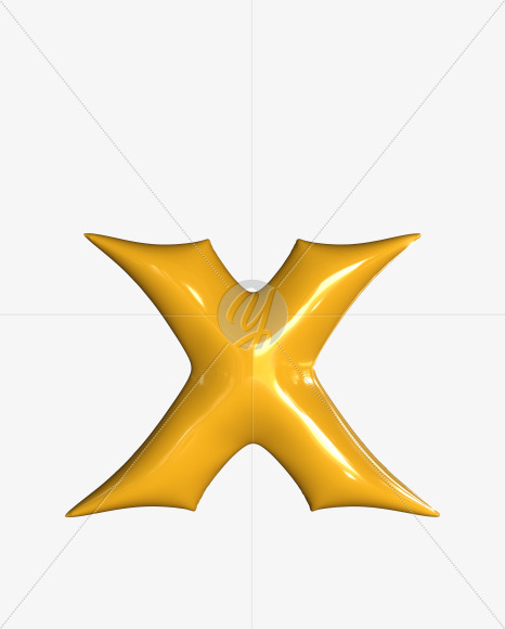 x lowercase from Inflated balloon font. on Yellow Images Creative Fonts - S52420