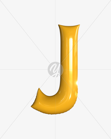 J uppercase from Inflated balloon font. on Yellow Images Creative Fonts - S52380