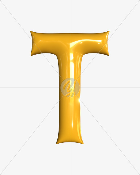 T uppercase from Inflated balloon font. on Yellow Images Creative Fonts - S52390