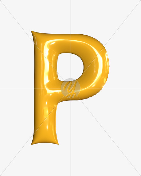 P uppercase from Inflated balloon font. on Yellow Images Creative Fonts - S52386