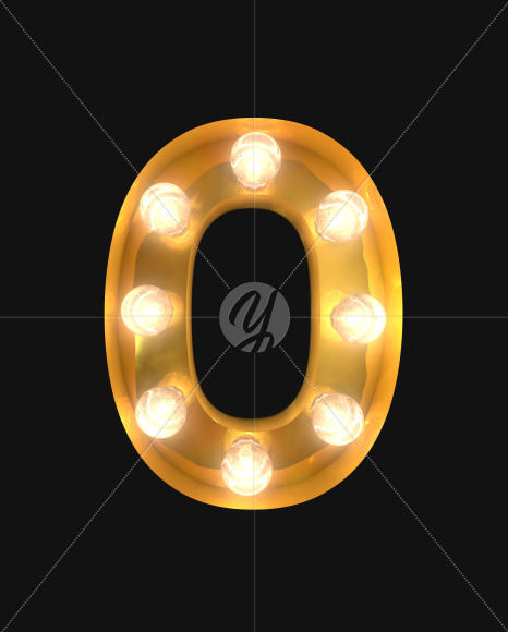 0 lights on from Burlesque light bulb letters on Yellow Images Creative Fonts - S52520