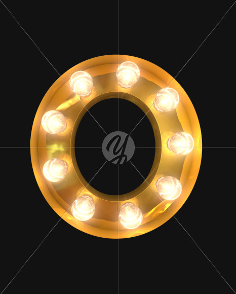 O lights on from Burlesque light bulb letters on Yellow Images Creative Fonts - S52499