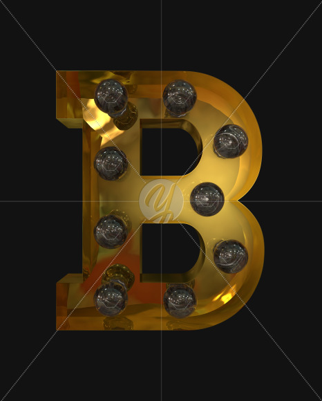 B lights off from Burlesque light bulb letters on Yellow Images Creative Fonts - S52524