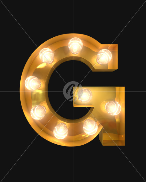 G lights on from Burlesque light bulb letters on Yellow Images Creative Fonts - S52491