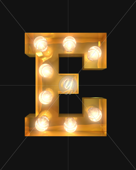 E lights on from Burlesque light bulb letters on Yellow Images Creative Fonts - S52489