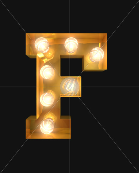 F lights on from Burlesque light bulb letters on Yellow Images Creative Fonts - S52490