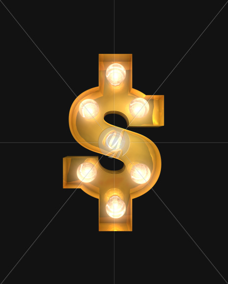 $ lights on from Burlesque light bulb letters on Yellow Images Creative Fonts - S52521