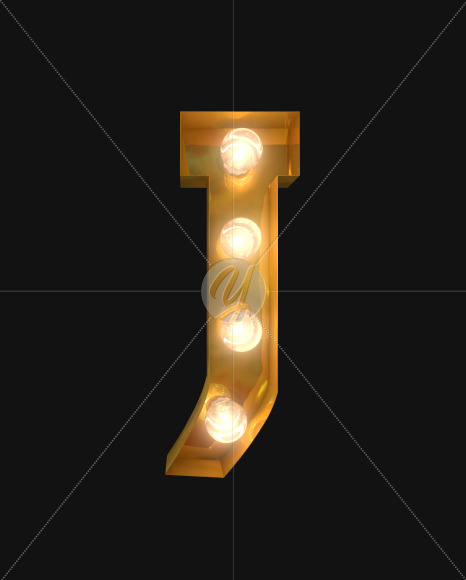 J lights on from Burlesque light bulb letters on Yellow Images Creative Fonts - S52494