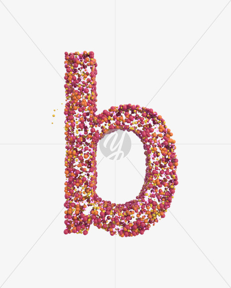 b lowercase from Sticky Balls on Yellow Images Creative Fonts - S52568