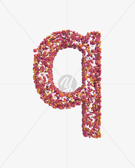 q lowercase from Sticky Balls on Yellow Images Creative Fonts - S52598