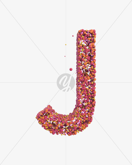 Letter J from Sticky Balls on Yellow Images Creative Fonts - S52583