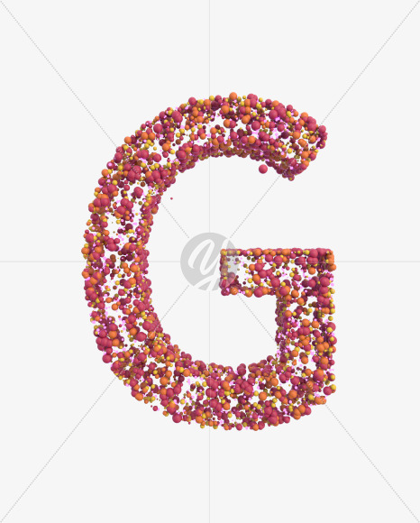 Letter G from Sticky Balls on Yellow Images Creative Fonts - S52577