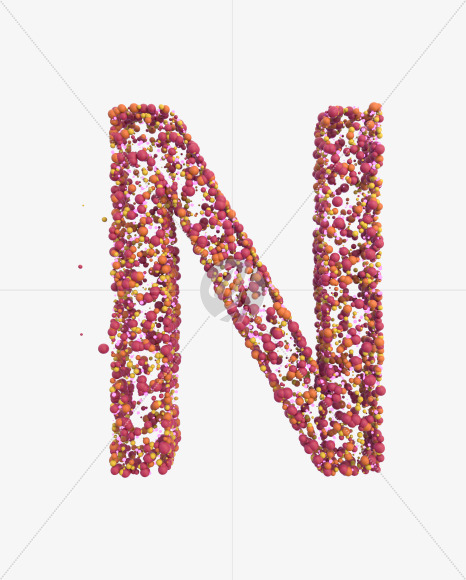 Letter N from Sticky Balls on Yellow Images Creative Fonts - S52591