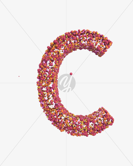 Letter C from Sticky Balls on Yellow Images Creative Fonts - S52569