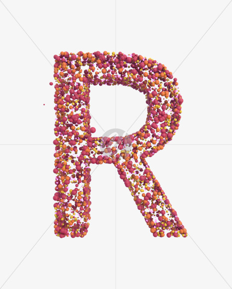 Letter R from Sticky Balls on Yellow Images Creative Fonts - S52599