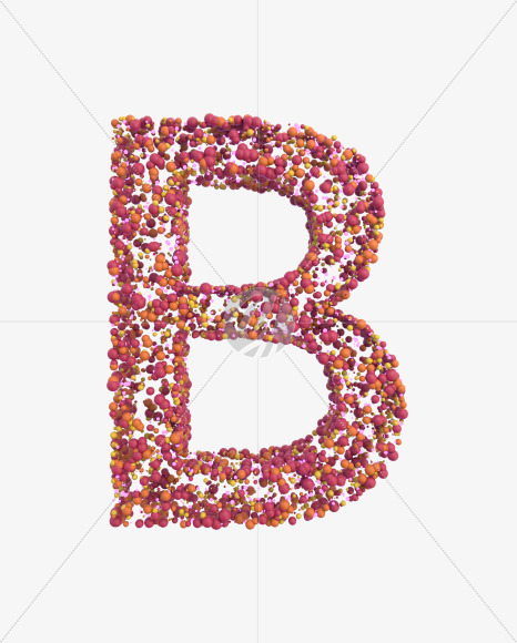 Letter B from Sticky Balls on Yellow Images Creative Fonts - S52567