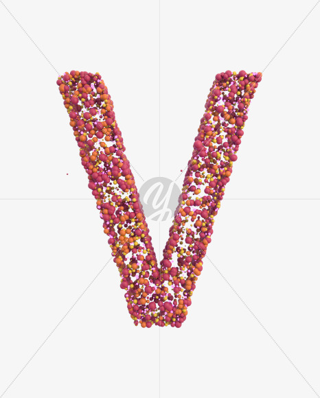 Letter V from Sticky Balls on Yellow Images Creative Fonts - S52607