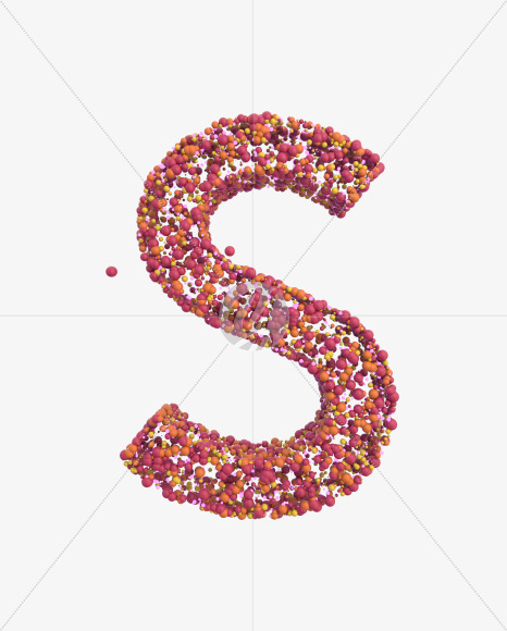 Letter S from Sticky Balls on Yellow Images Creative Fonts - S52601