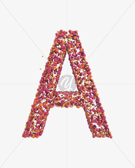 Letter A from Sticky Balls on Yellow Images Creative Fonts - S52565