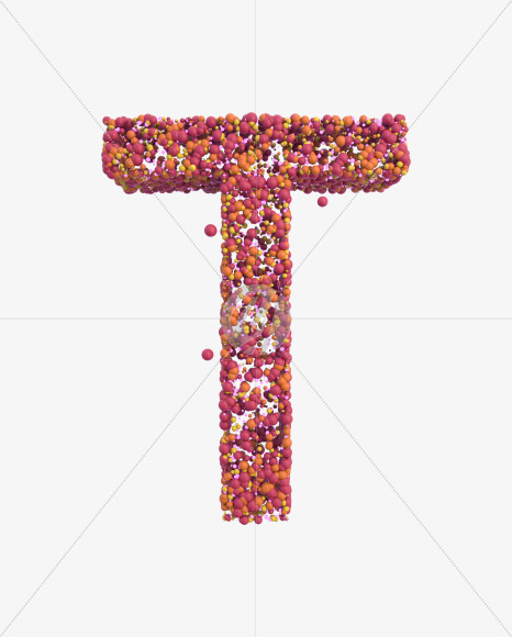 Letter T from Sticky Balls on Yellow Images Creative Fonts - S52603