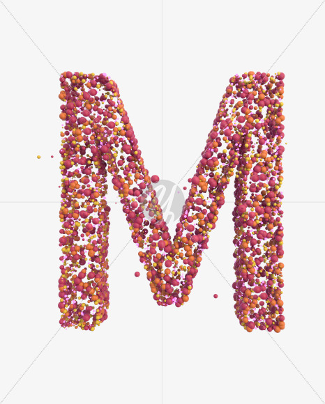 Letter M from Sticky Balls on Yellow Images Creative Fonts - S52589