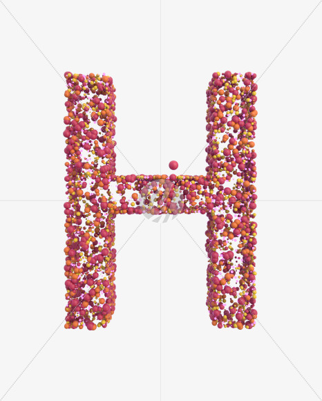 Letter H from Sticky Balls on Yellow Images Creative Fonts - S52579