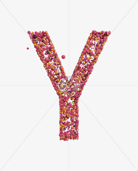 Letter Y from Sticky Balls on Yellow Images Creative Fonts - S52613