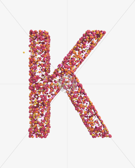 Letter K from Sticky Balls on Yellow Images Creative Fonts - S52585