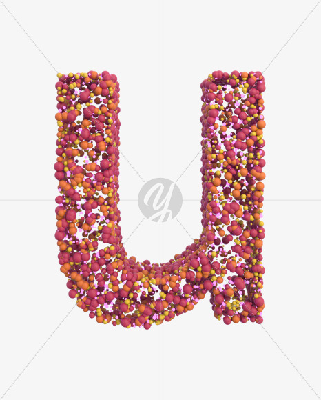 u lowercase from Sticky Balls on Yellow Images Creative Fonts - S52606