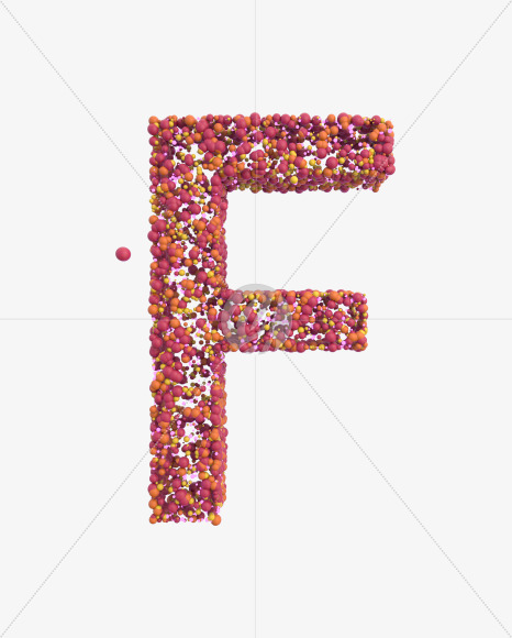 Letter F from Sticky Balls on Yellow Images Creative Fonts - S52575