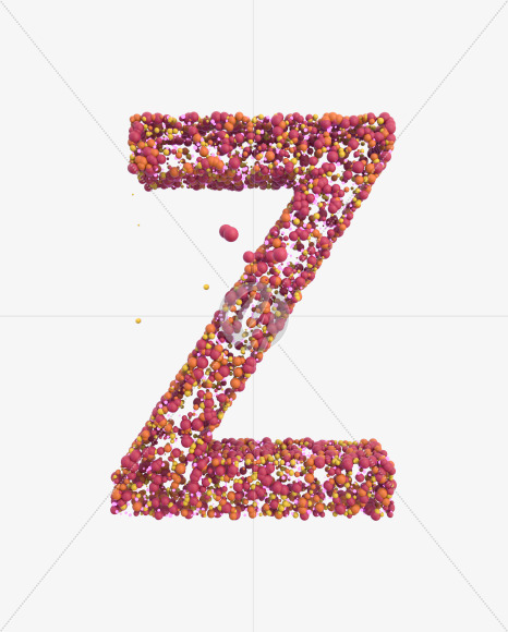 Letter Z from Sticky Balls on Yellow Images Creative Fonts - S52615