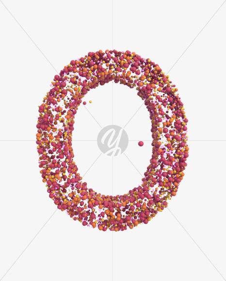 Letter O from Sticky Balls on Yellow Images Creative Fonts - S52593