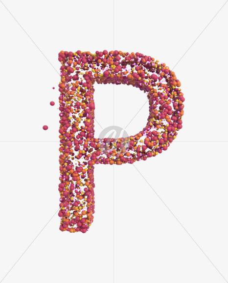 Letter P from Sticky Balls on Yellow Images Creative Fonts - S52595