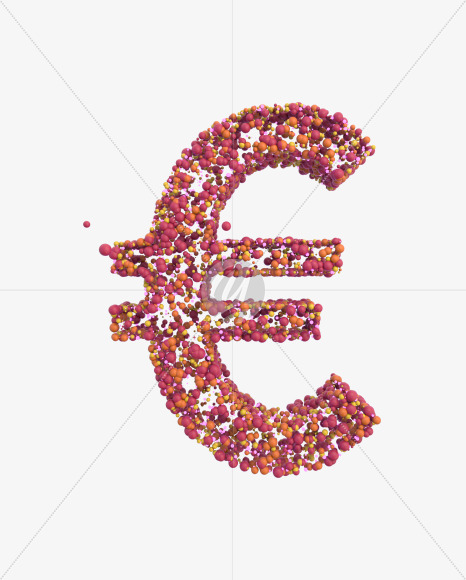 Euro Sign from Sticky Balls on Yellow Images Creative Fonts - S52633