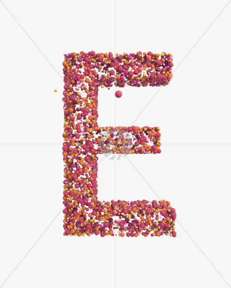 Letter E from Sticky Balls on Yellow Images Creative Fonts - S52573