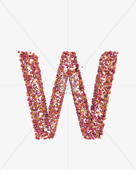 Letter W from Sticky Balls on Yellow Images Creative Fonts - S52609