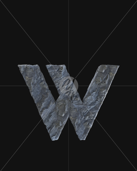 Letter W from Rock Font on Yellow Images Creative Fonts - S52811