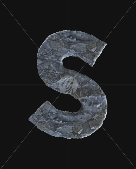 Letter S from Rock Font on Yellow Images Creative Fonts - S52807