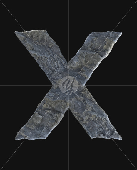 Letter X from Rock Font on Yellow Images Creative Fonts - S52812