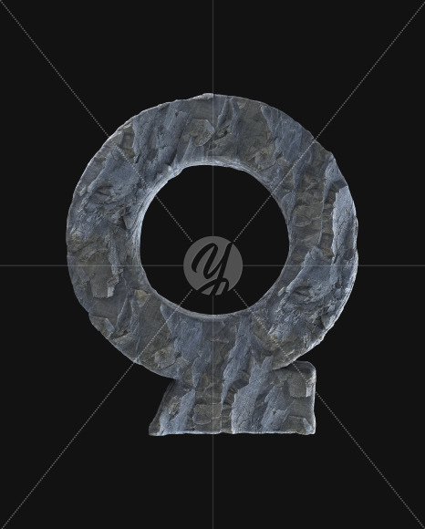 Letter Q from Rock Font on Yellow Images Creative Fonts - S52805