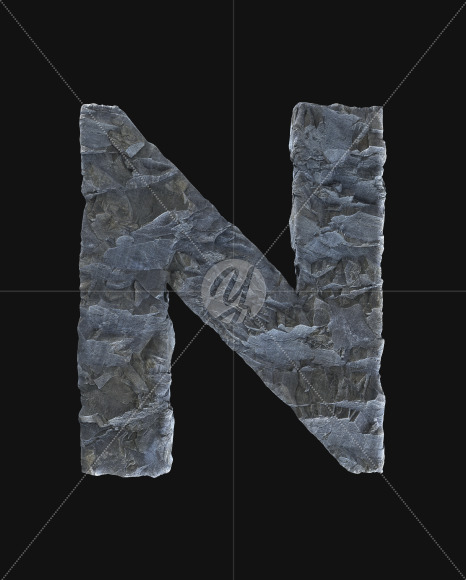 Letter N from Rock Font on Yellow Images Creative Fonts - S52802