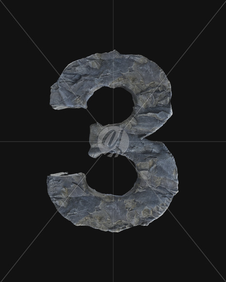 3 from Rock Font on Yellow Images Creative Fonts - S52817