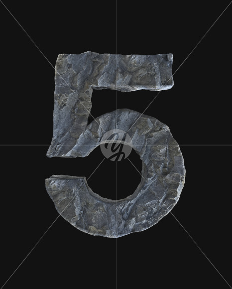 5 from Rock Font on Yellow Images Creative Fonts - S52819