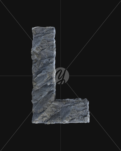 Letter L from Rock Font on Yellow Images Creative Fonts - S52800