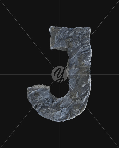 Letter J from Rock Font on Yellow Images Creative Fonts - S52798