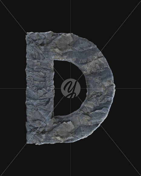 Letter D from Rock Font on Yellow Images Creative Fonts - S52792