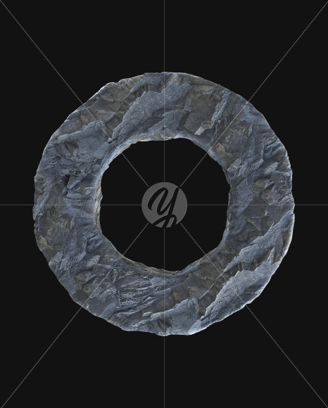 Letter O from Rock Font on Yellow Images Creative Fonts - S52803