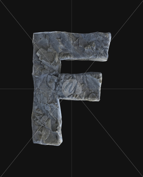 Letter F from Rock Font on Yellow Images Creative Fonts - S52794