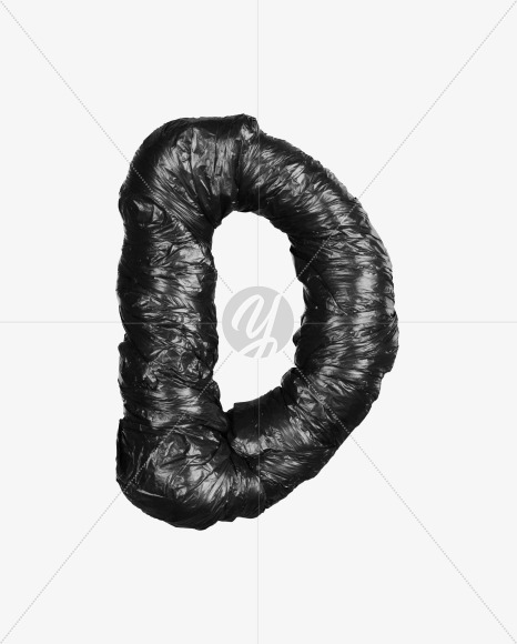 Letter d from Black Garbage Bag alphabet on Yellow Images Creative Fonts - S52839