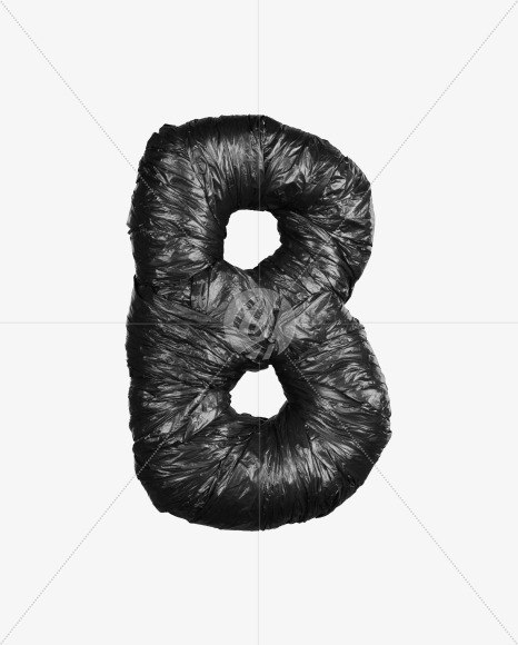 Letter b from Black Garbage Bag alphabet on Yellow Images Creative Fonts - S52837